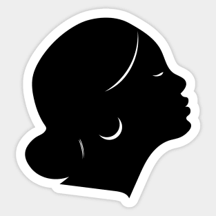 Black female silhouette Sticker